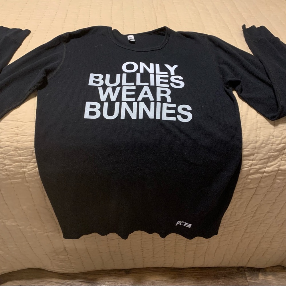 PETA BLACK THERMAL TYPE LONG SLEEVE SHIRT